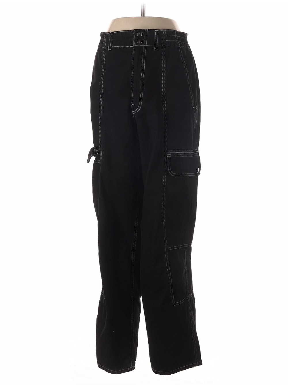 BDG Black Cargo Pants with Contrast Stitching